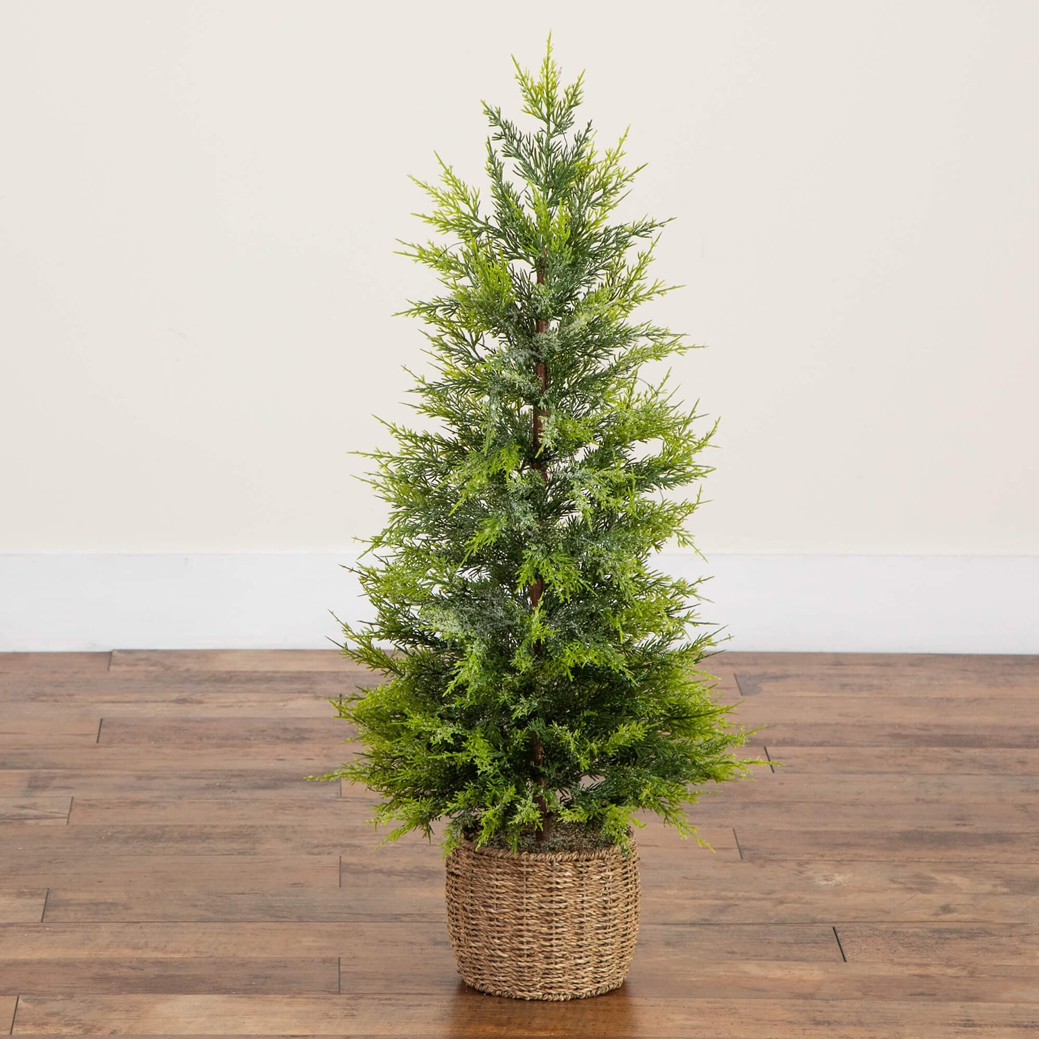 Nearly Natural 3 Foot Pre-Lit Flocked Christmas Tree