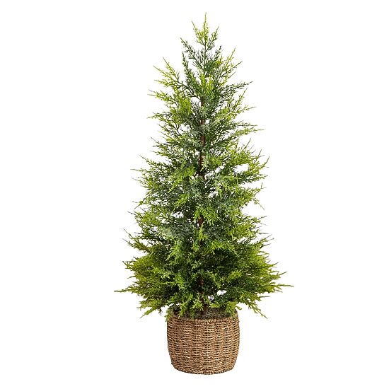Nearly Natural 3 Foot Pre-Lit Flocked Christmas Tree