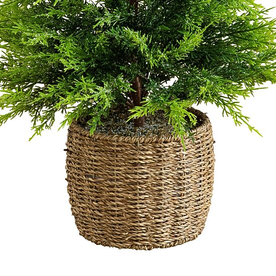 Nearly Natural 3 Foot Pre-Lit Flocked Christmas Tree