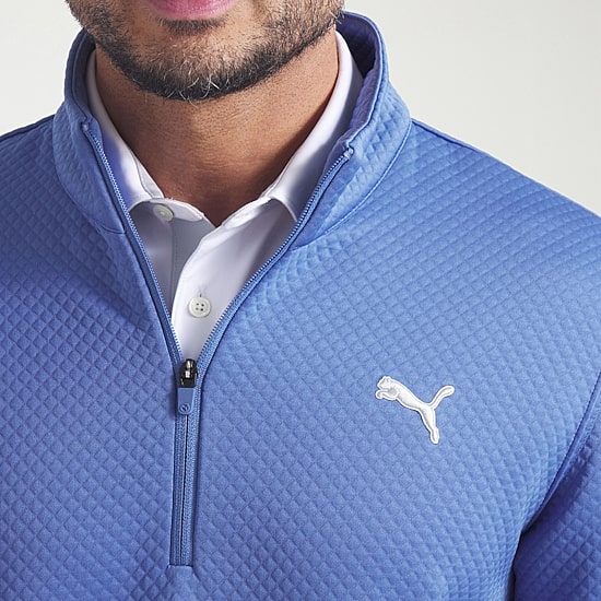 PUMA Mens Mock Neck Long Sleeve Active Quarter-Zip Pullover