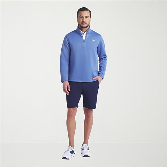 PUMA Mens Mock Neck Long Sleeve Active Quarter-Zip Pullover