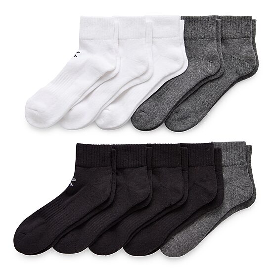 Xersion Quick-Dri Mens 10 Pair Quarter Ankle Socks