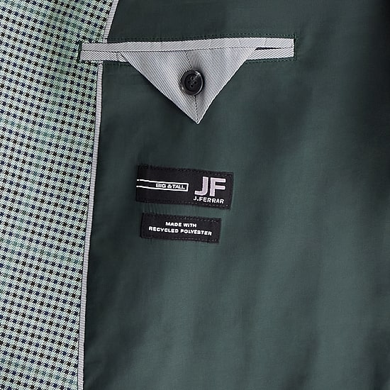 J. Ferrar Mens Big and Tall Plaid Classic Fit Sport Coat