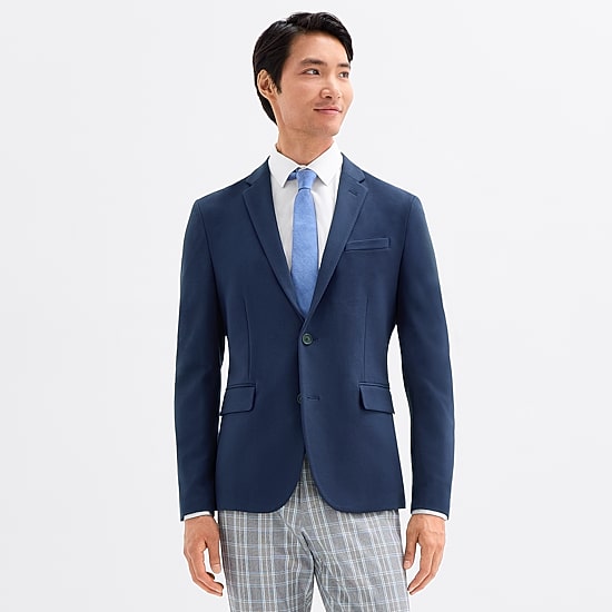 J. Ferrar Mens Knit Stretch Fabric Slim Fit Sport Coat