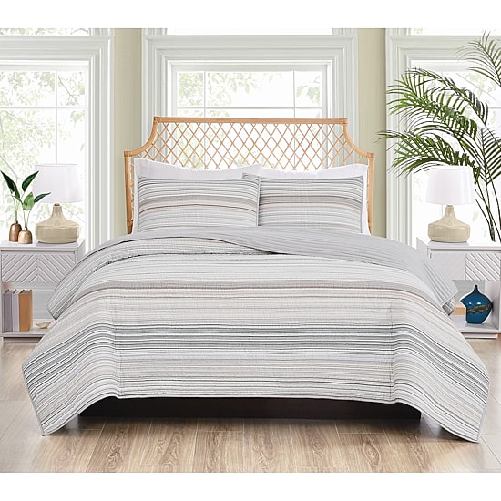Oceanfront Resort Oceanfront Resort Navarre Yarn Dye Stripe Quilt Set Quilt Set