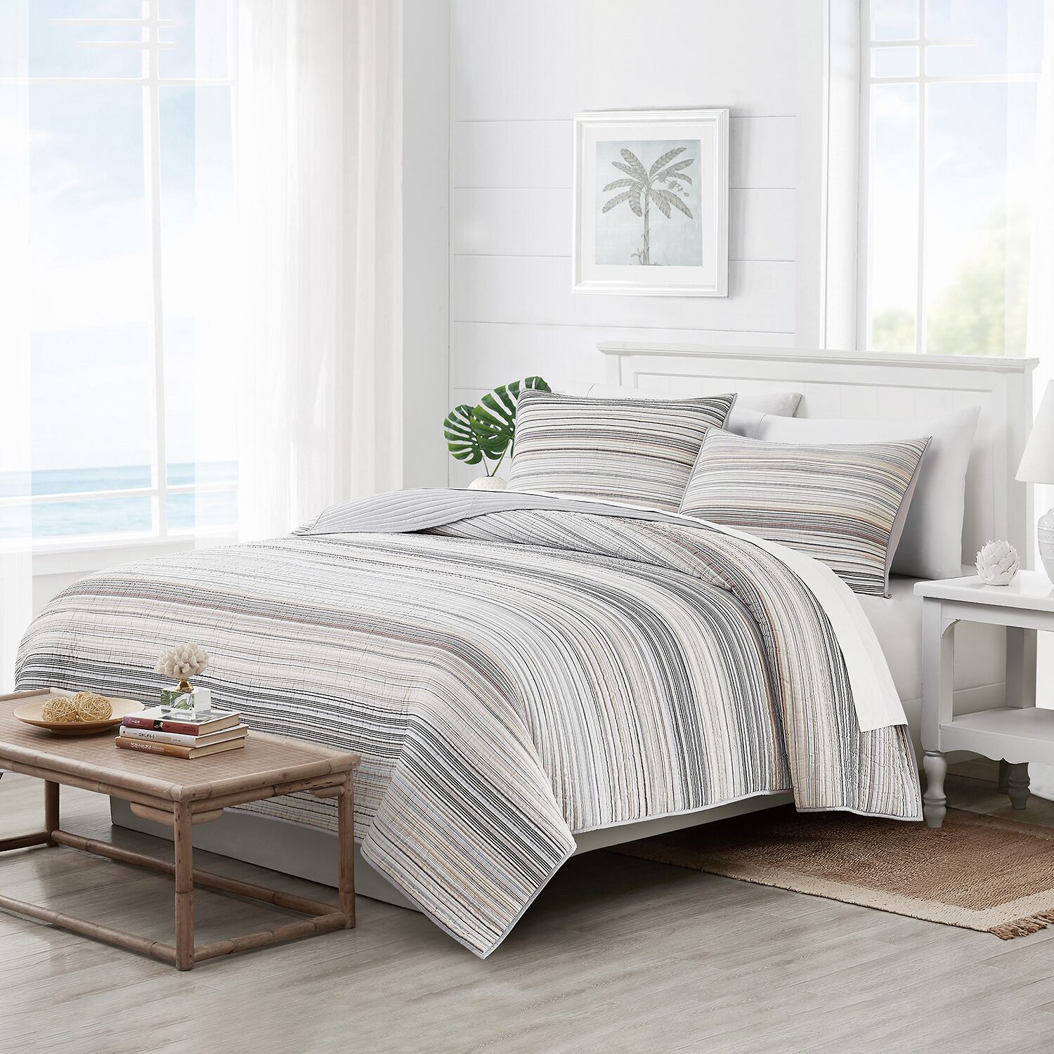 Oceanfront Resort Navarre Yarn Dye Stripe Quilt Set