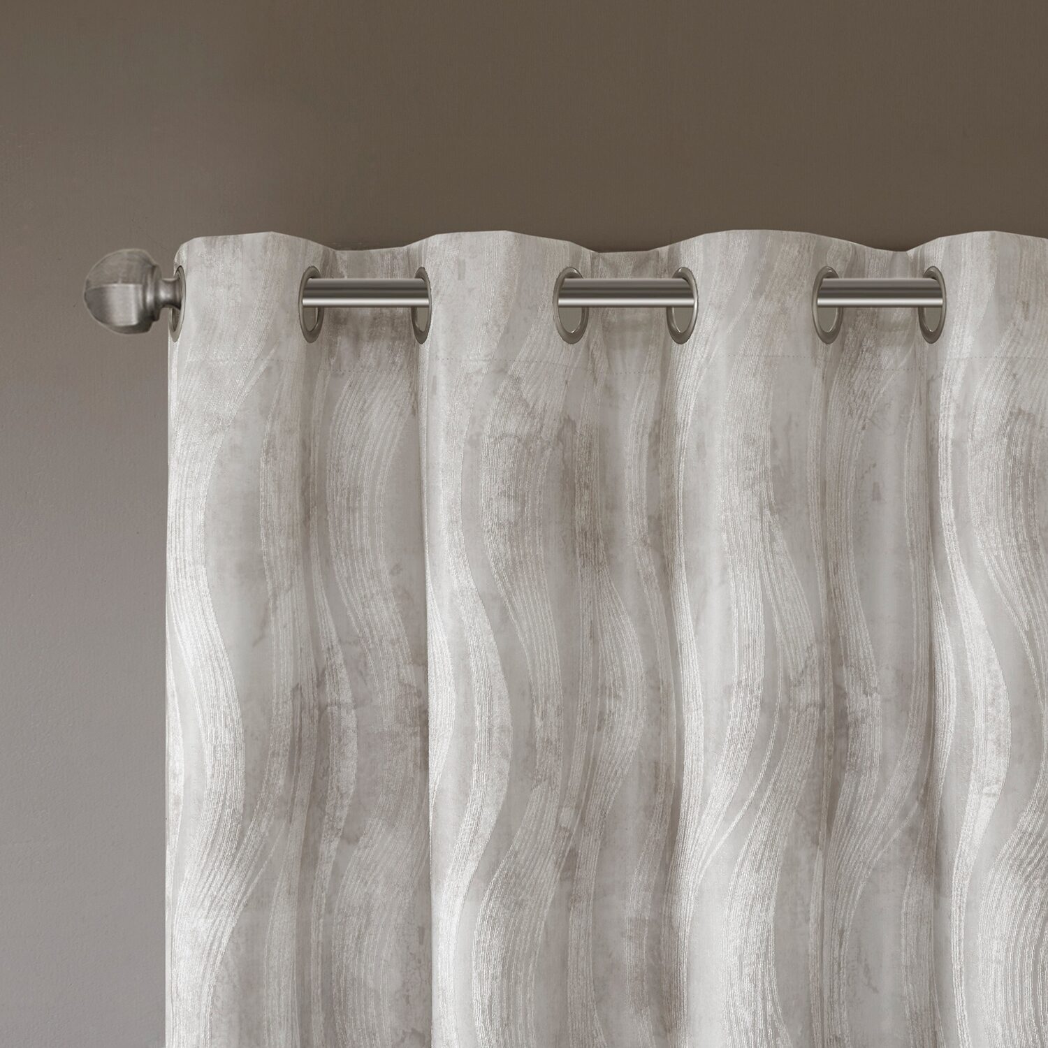 Madison Park Alastair Jacquard Grommet Top 100% Blackout Single Curtain Panel