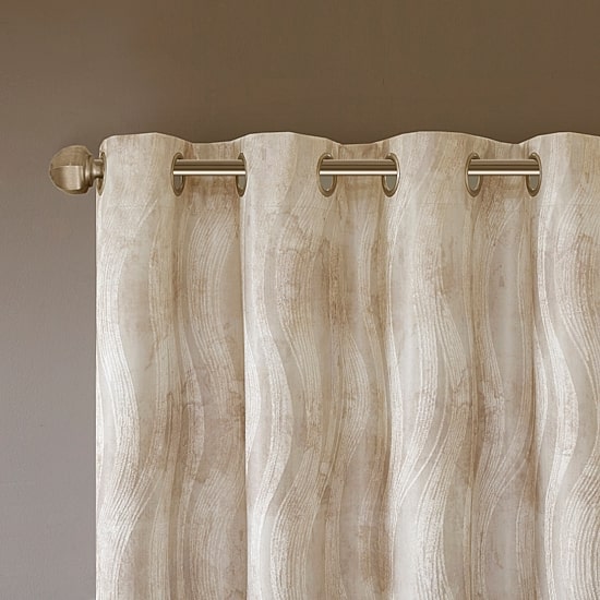 Madison Park Alastair Jacquard Grommet Top 100% Blackout Single Curtain Panel