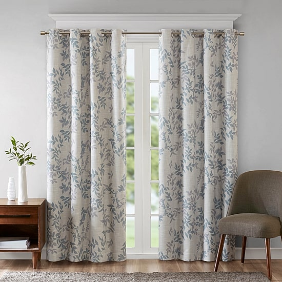 Madison Park April Leaf Grommet Top Energy Saving Blackout Single Curtain Panel