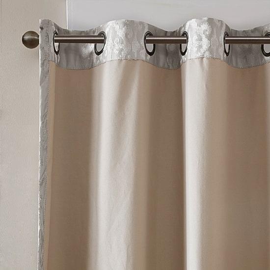 Madison Park Elysia Knitted Jacquard Damask Grommet Top Energy Saving 100% Blackout Single Curtain Panel