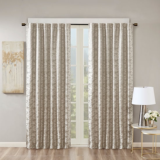 Madison Park Odessa Jacquard Rod Pocket Back Tab Energy Saving 100% Blackout Single Curtain Panel