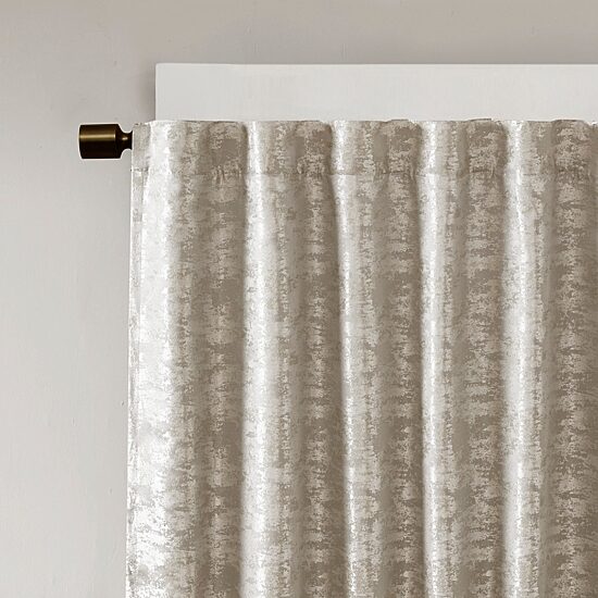 Madison Park Odessa Jacquard Rod Pocket Back Tab Energy Saving 100% Blackout Single Curtain Panel