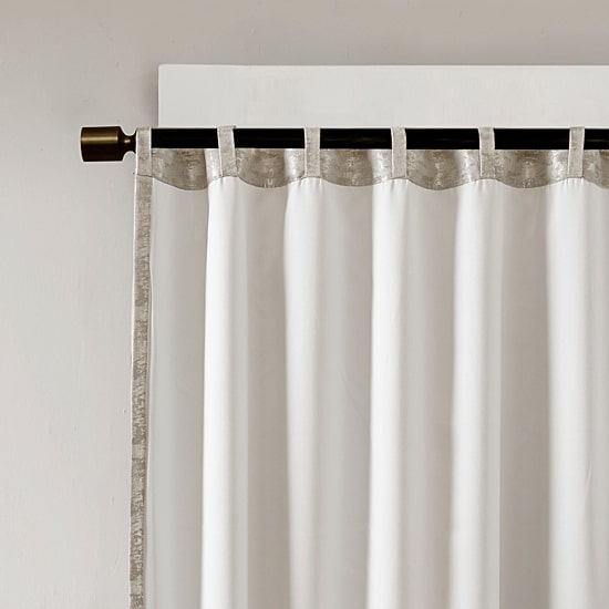 Madison Park Odessa Jacquard Rod Pocket Back Tab Energy Saving 100% Blackout Single Curtain Panel