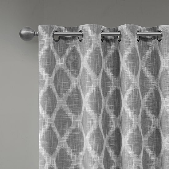Madison Park Kagen Ikat Geo Grommet Top Blackout Single Curtain Panel