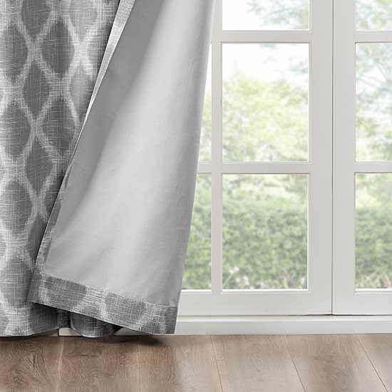 Madison Park Kagen Ikat Geo Grommet Top Blackout Single Curtain Panel