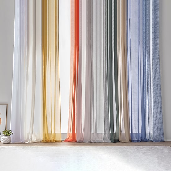 Home Expressions Remy Solid Rod Pocket Sheer Single Curtain Panel