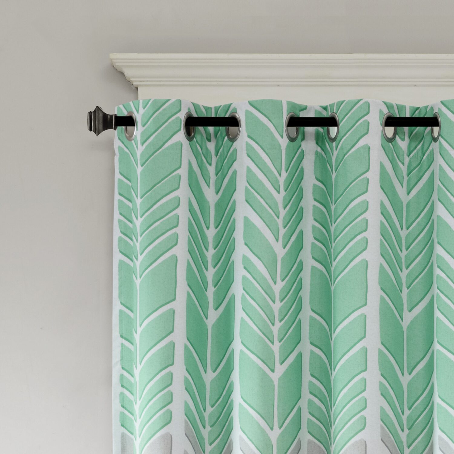 Intelligent Design Kennedy Geometric 50"W X 84"L Grommet Top 100% Blackout Single Curtain Panel