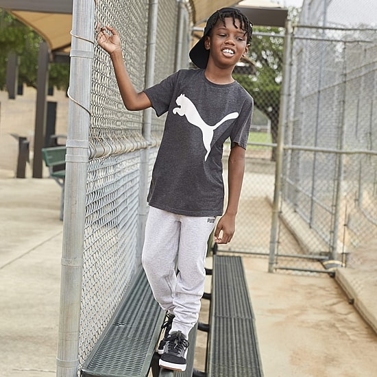 PUMA Big Kid Boys Crew Neck Short Sleeve Regular Fit Graphic T-Shirt