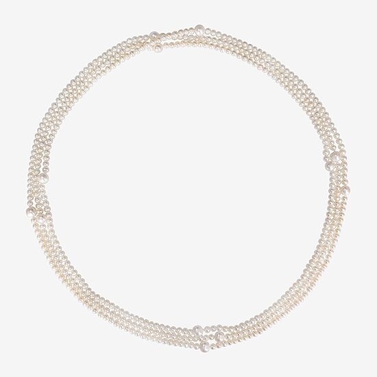Womens White 100 Inch Strand Necklace