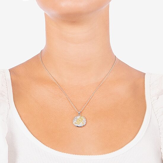 Dragonfly Womens White Mother Of Pearl 14K Two Tone Gold Over Silver 18 Inch Pendant Necklace