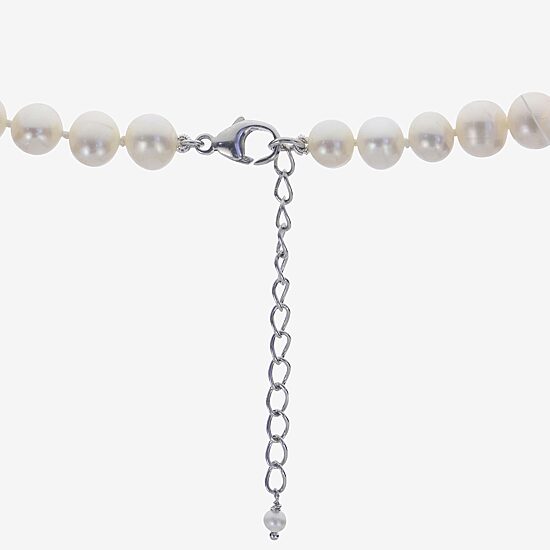 Womens White Sterling Silver 16 Inch Strand Necklace