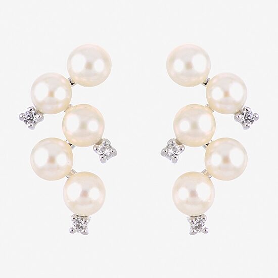 Womens White Cultured Freshwater Pearl Sterling Silver Drop Earrings