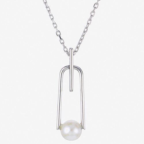 Womens White Cultured Freshwater Pearl Sterling Silver 18 Inch Pendant Necklace, One Size