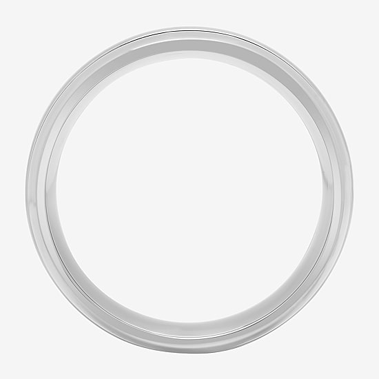  Personalized Mens 7.5mm Double-Grooved Titanium Wedding Band