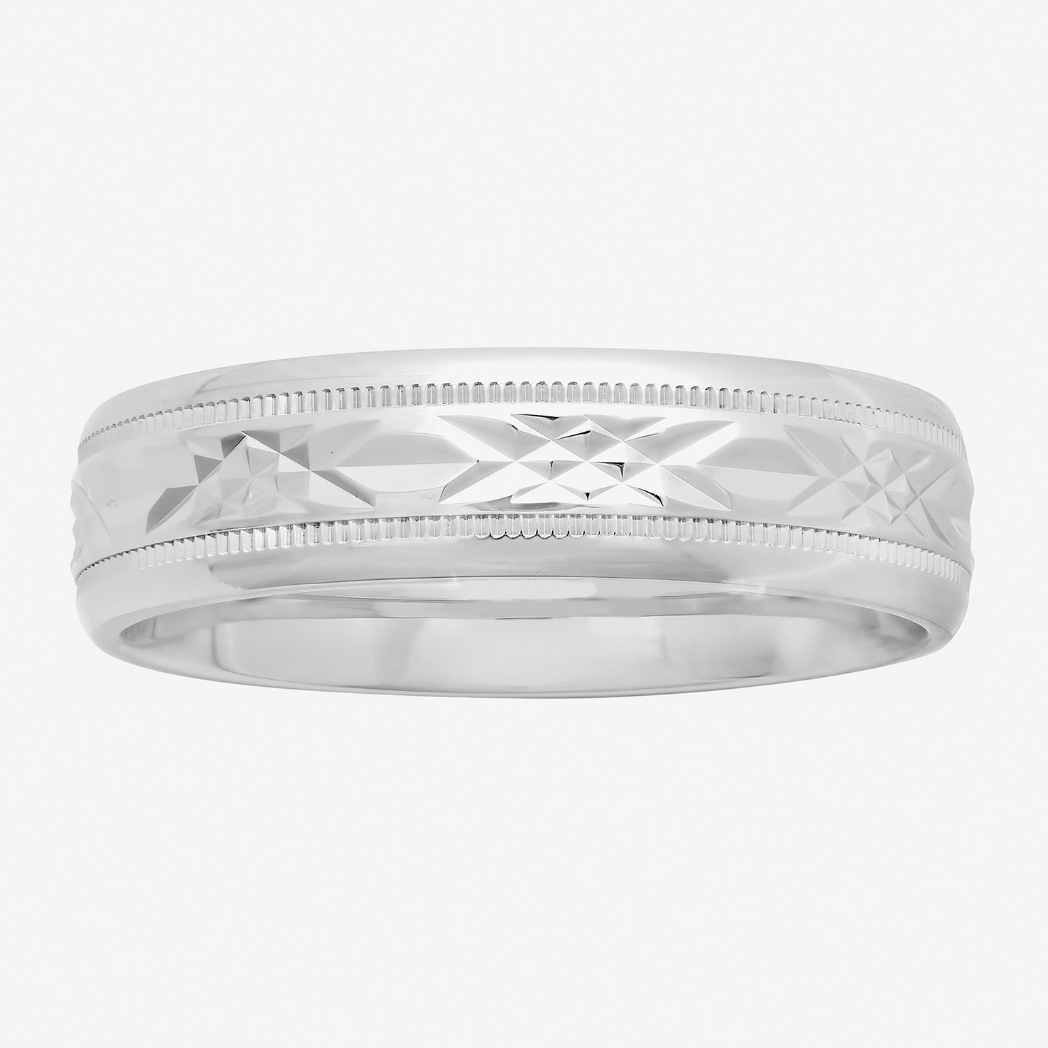 Personalized Mens 6mm Comfort Fit Sterling Silver Wedding Band