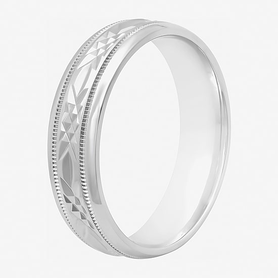  Personalized Mens 6mm Comfort Fit Sterling Silver Wedding Band