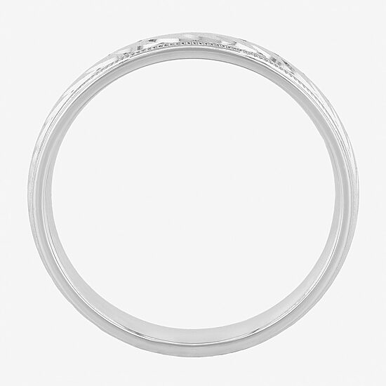  Personalized 4mm Comfort Fit Swirled Sterling Silver Wedding Band