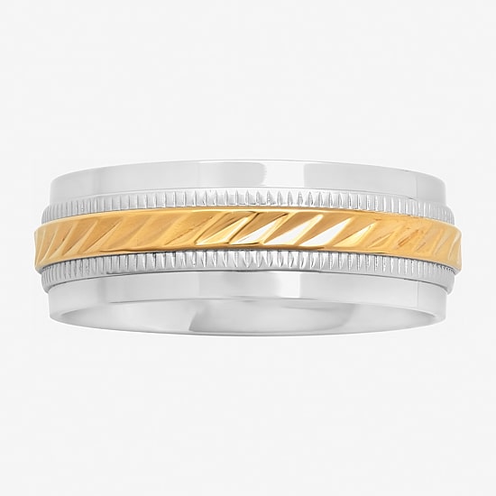  Mens 8mm Wedding Band in Stainless Steel 