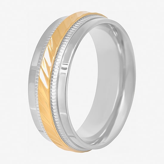  Mens 8mm Wedding Band in Stainless Steel 