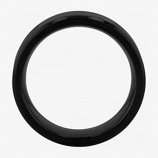  Mens Black Stainless Steel 8mm Wedding Band