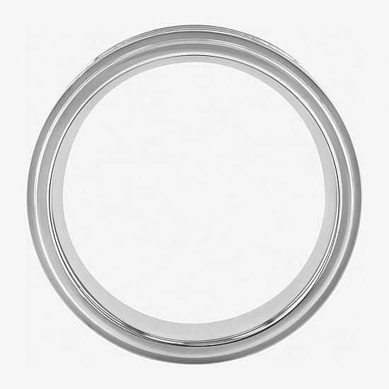 Mens Two-Tone Stainless Steel 1/7 CT.T.W. Natural Diamond Wedding Band