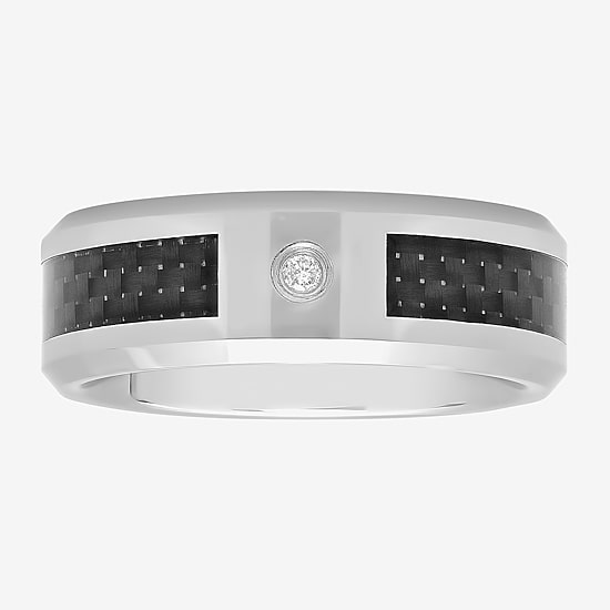  Men's Diamond-Accent Two-Tone Wedding Band