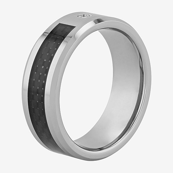  Men's Diamond-Accent Two-Tone Wedding Band