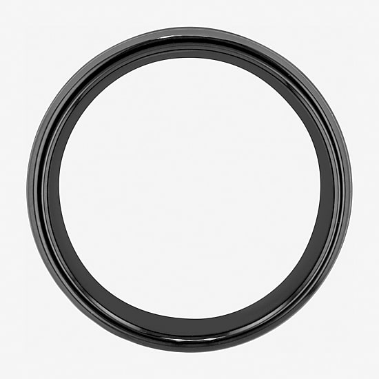 Mens Striped Black Ceramic 8mm Comfort Fit Wedding Band