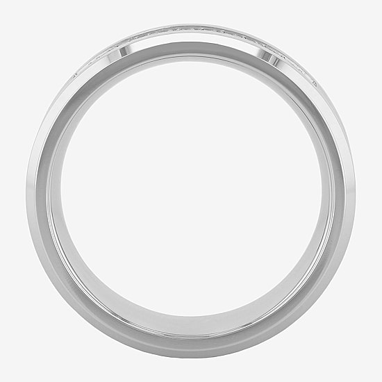 Mens 8MM 1/8 CT. T.W. Natural Diamond Cobalt Wedding Band