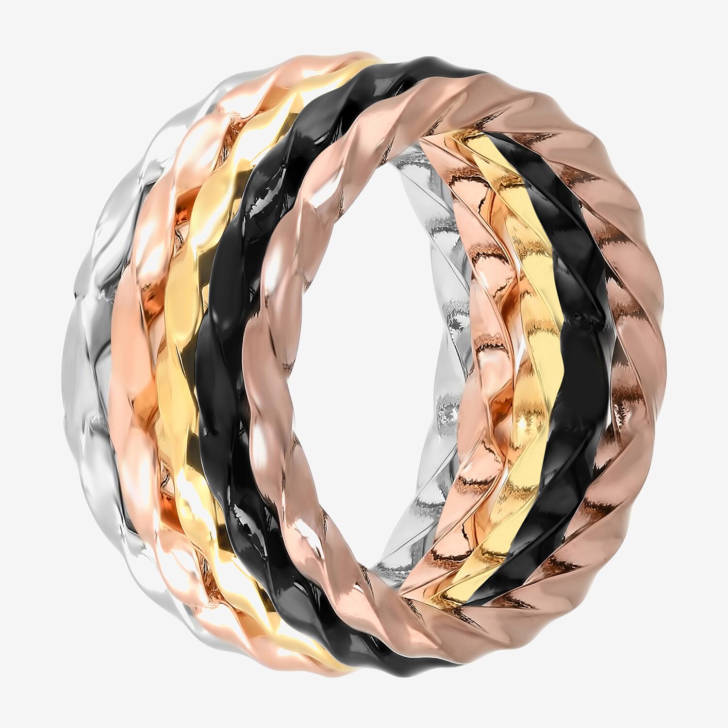 Womens Stainless Steel Wedding Ring Set