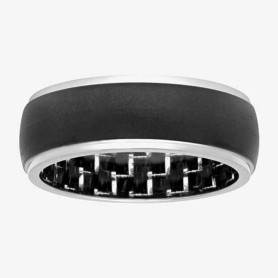 Mens 8MM Stainless Steel Wedding Band