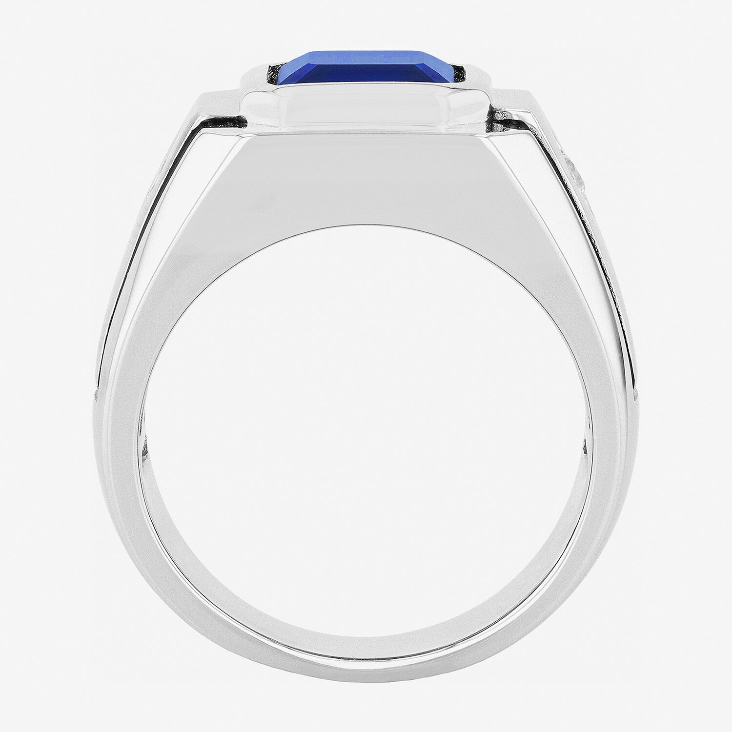 Mens Lab-Created Gemstone & White Sapphire Ring