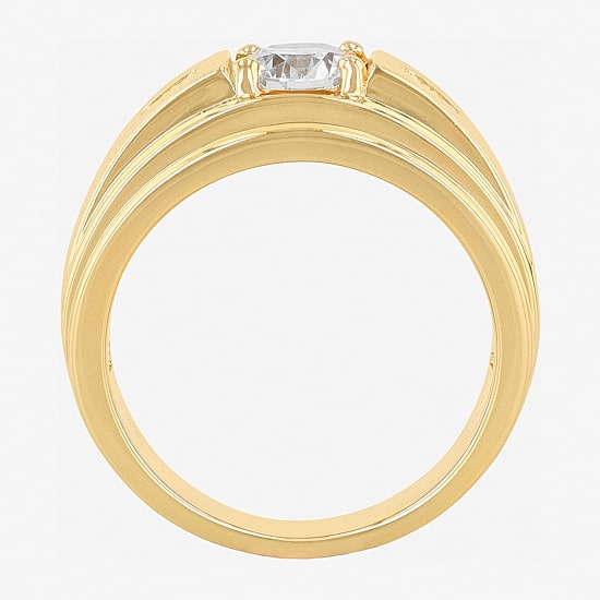 Mens Sterling Silver Cubic Zirconia Ring