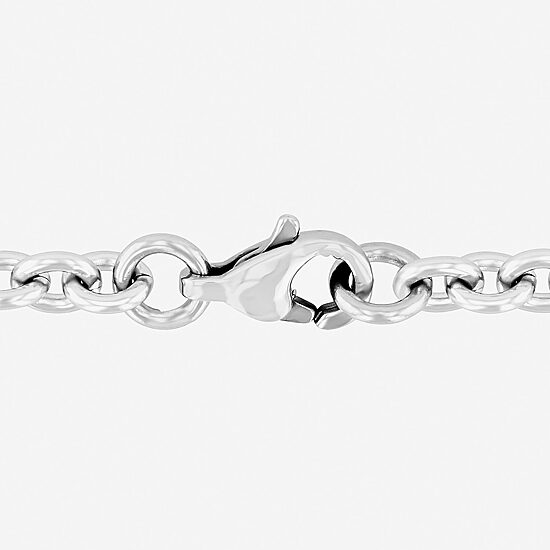 Mens Stainless Steel Hammered Dog Tag Pendant Necklace