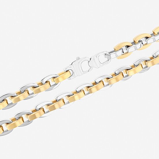 Mens Two-Tone Stainless Steel D-Link Chain