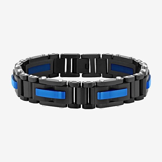Mens Stainless Steel 8 1/2 Inch Solid Link Chain Bracelet