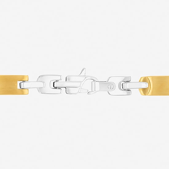 Mens Two-Tone Stainless Steel Link Necklace