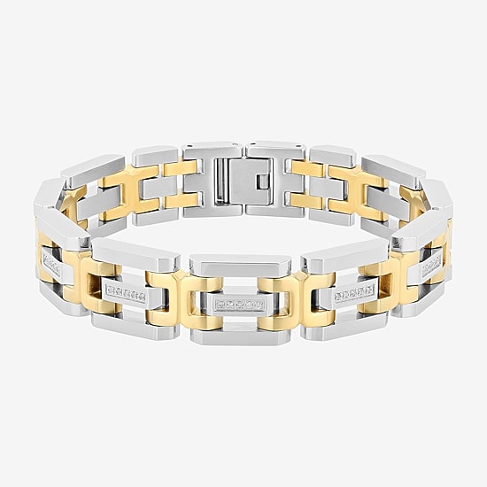 Mens Stainless Steel Solid 8 1/2 Inch Link Bracelet