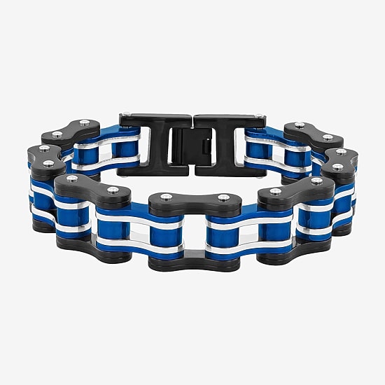 Mens Stainless Steel Solid 8 1/2 Inch Link Bracelet