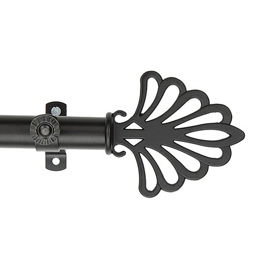 Rod Desyne 13/16" Adjustable Curtain Rod with Fan Finials